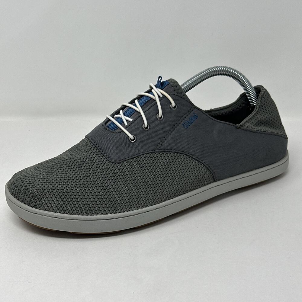 Olukai Nohea Moku Gray Mesh Water Boat Shoes Sneakers Comfort Men 9.5 10283-7B26
